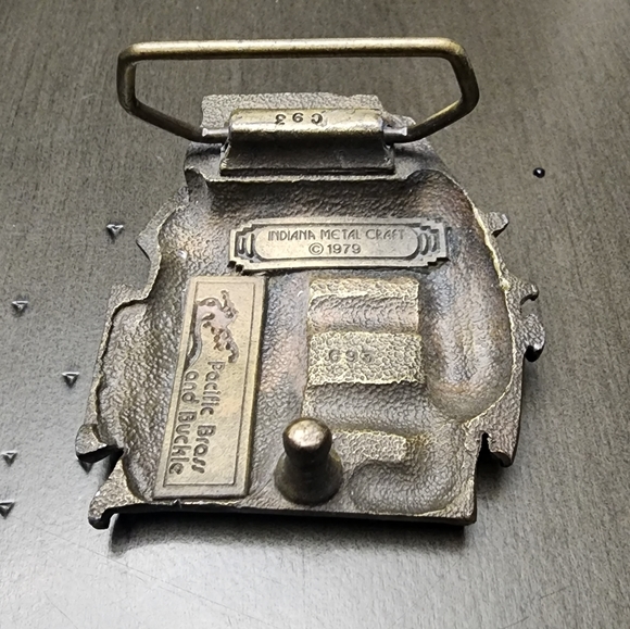Vtg San Francisco Cable Car Trolly Belt Buckle Indiana Metal Craft 1979 - Picture 4 of 7